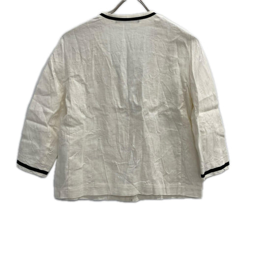Liesse Liesse A0136FJM328 white two-tone linen jacket jacket