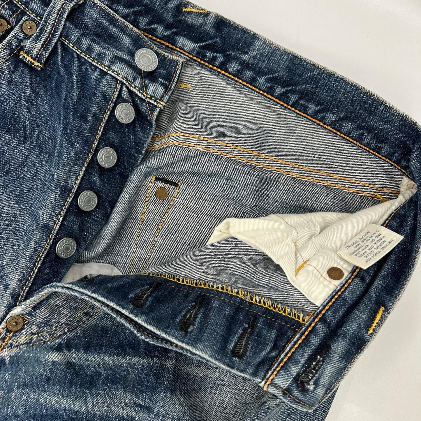 EVISU エヴィス ブルー ボタンフライ デニムパンツ ボトムス