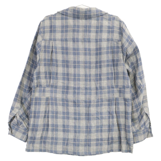 TOMORROWLAND PILGRIM Tomorrowland Pilgrim Blue Linen Double-pocket Shirt Jacket SOLBIATI Jacket