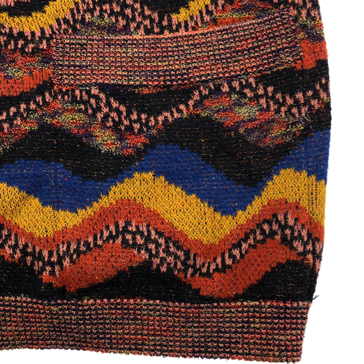 MISSONI SPORT ミッソーニスポーツ マルチカラー オレンジ系 ポケット デザインボーダー クルーネックカーディガン トップス