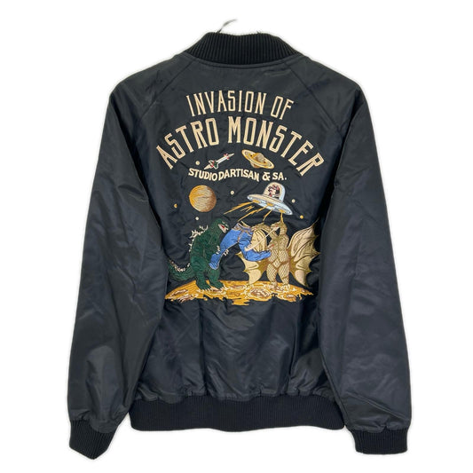 STUDIO D'ARTISAN Studio D'Artisan 4417 Black Godzilla Collaboration King Ghidorah Embroidered Flight Jacket Jacket