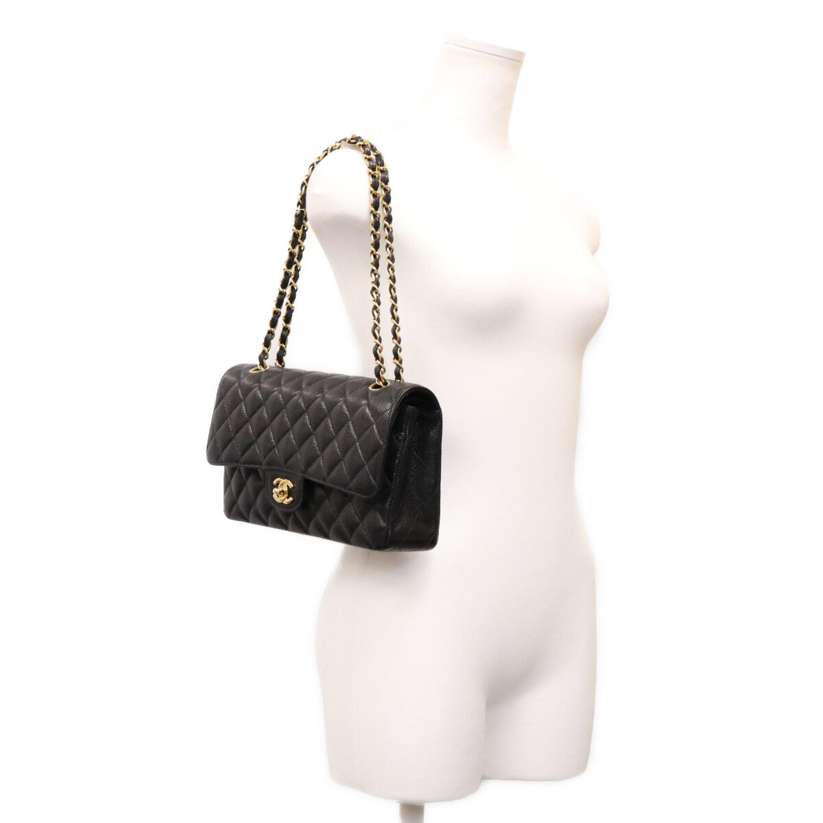 CHANEL シャネル 10番 A01112 黒 内黒 キャビア GP金具 マトラッセ25 ショルダーバッグ ショルダーバッグ