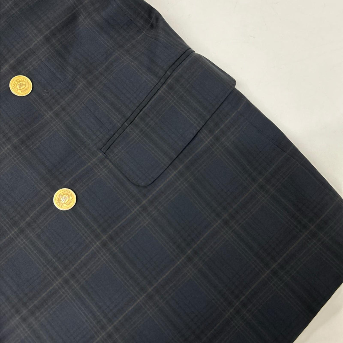 Burberry's バーバリーズ ネイビー チェック ウールモヘア ダブル ブレザー ジャケット ジャケット
