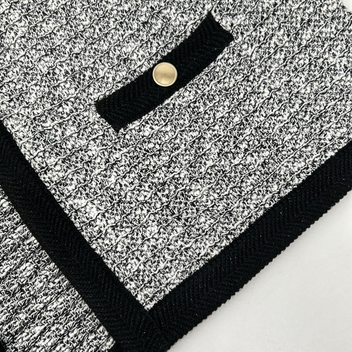 J.PRESS ジェイプレス KRGTGS0015 ホワイト×ブラック TWEED ニット ジャケット ジャケット