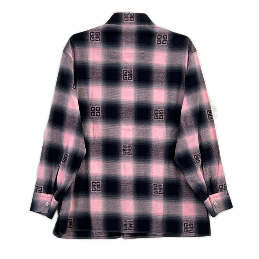 GIVENCHY ジバンシー BM60VZ13R9 23SS ブラック×ピンク 4G Logo Check Shirt トップス