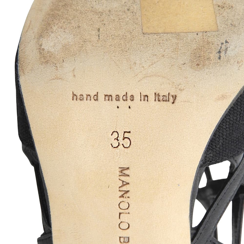 MANOLO BLAHNIK マノロブラニク 美品 ASALA サンダル シューズ レディース 黒 ブラック 35 シューズ