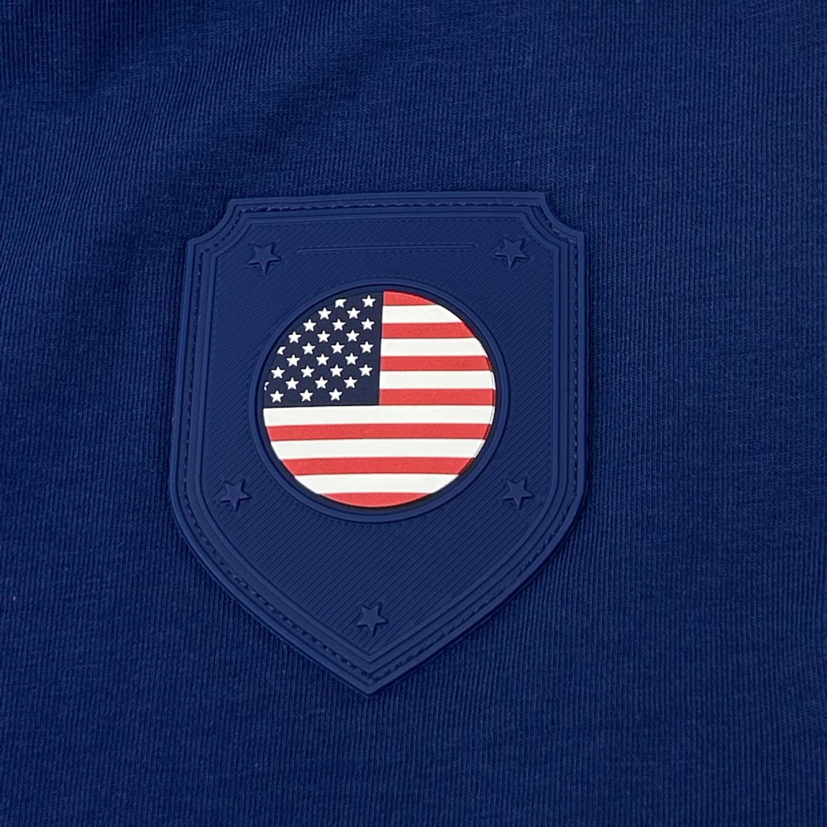 BOSS ボス ブルー コットン ストレッチ 国旗 アメリカカラー Tシャツ トップス