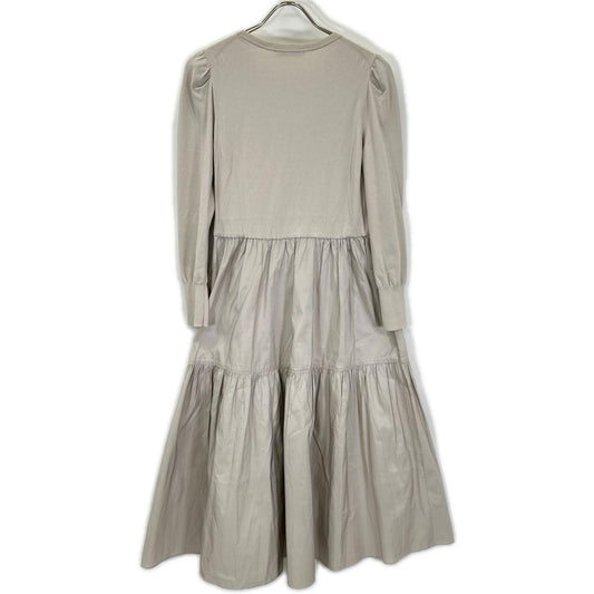 ANAYI アナイ 24SS ライトベージュ レーヨン タフタドッキングティアード ワンピース ワンピース
