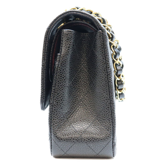 CHANEL Chanel A01112 black caviar double-flap Matelassé 25 chain shoulder bag shoulder bag