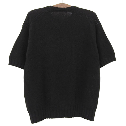 AURALEE Shetland Wool Cashmere Knit T-shirt Top Men's Black 4 Tops