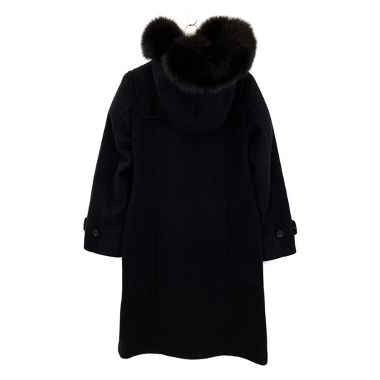 BORDERS at BALCONY × SAGA FURS Black Duffle Coat