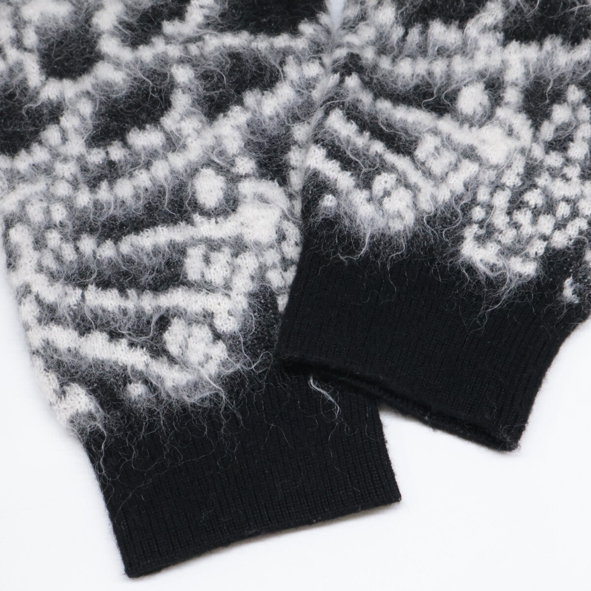 SAINT LAURENT PARIS サンローランパリ 19年 609309 ブラック×ホワイト モヘア カーディガン トップス M