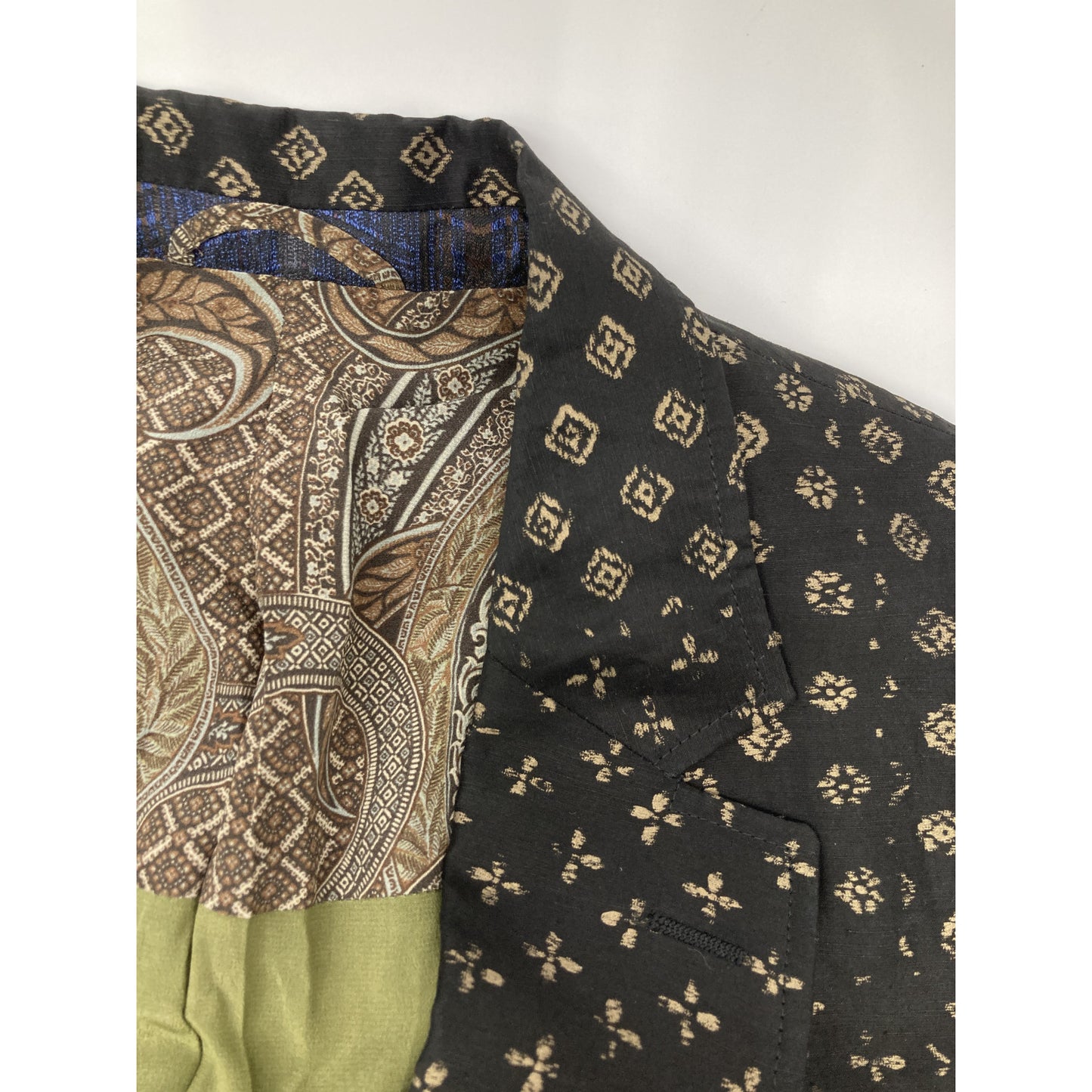 ETRO エトロ ブラック リネン混 裏地ペイズリー ジャケット ジャケット 46