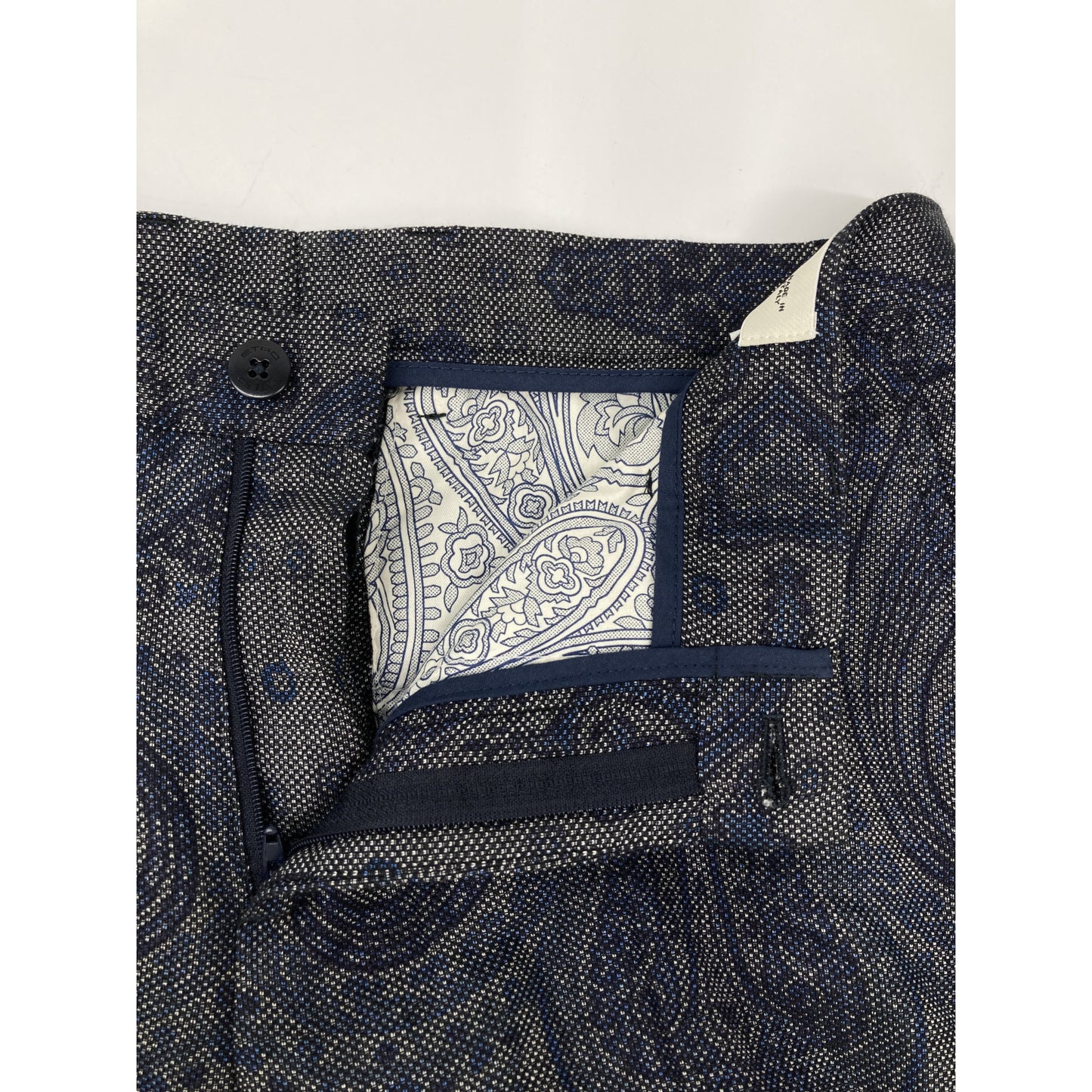 ETRO エトロ ネイビー ペイズリー柄 ウール セットアップ スーツ セットアップ 46