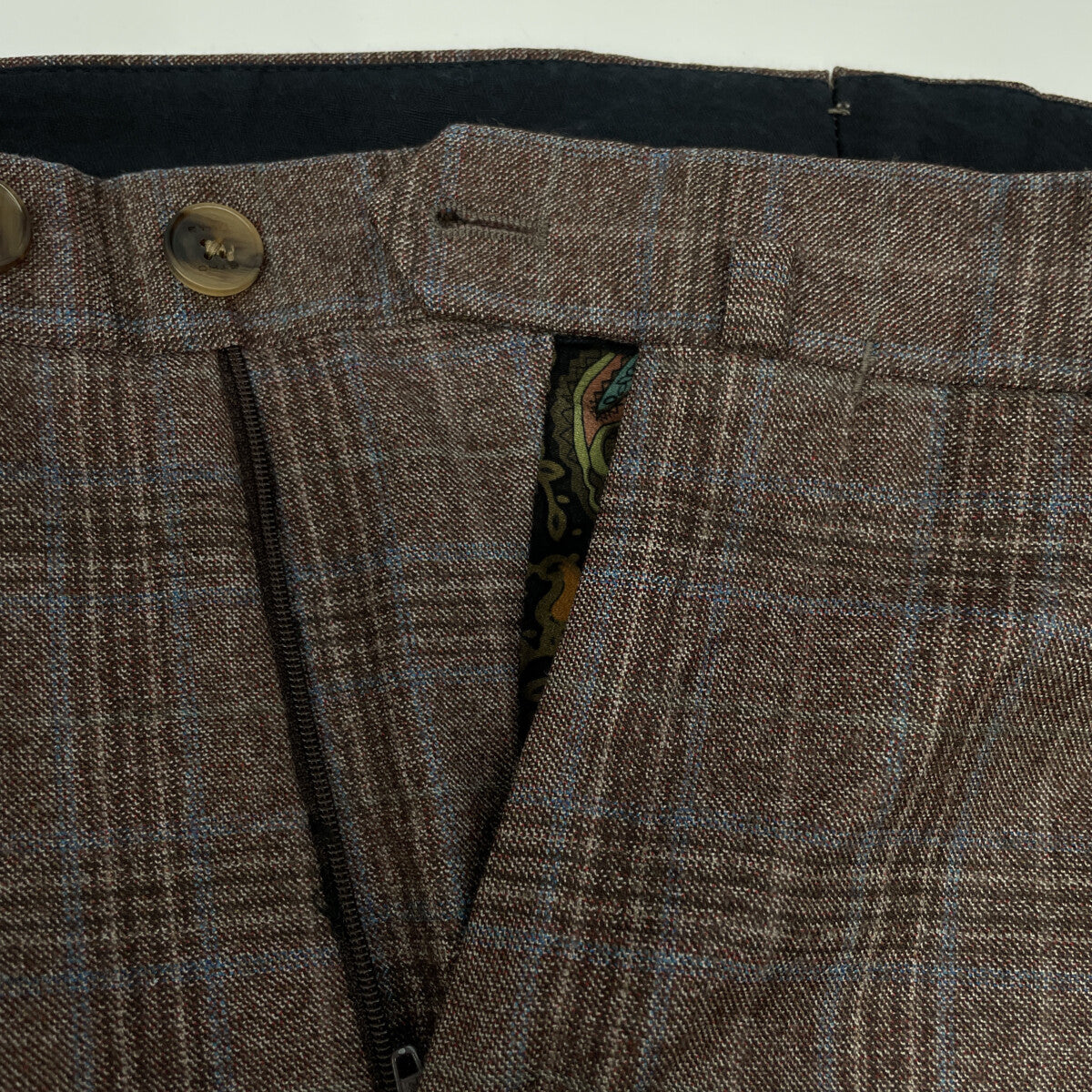 ETRO エトロ ブラウン 1A908 裏地ペイズリー ウール2Bセットアップスーツ スーツ セットアップ 46