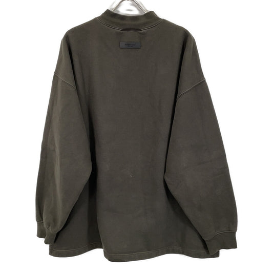 FOG ESSENTIALS エフオージーエッセンシャルズ カーキ ロゴ モックネック スウェット トップス