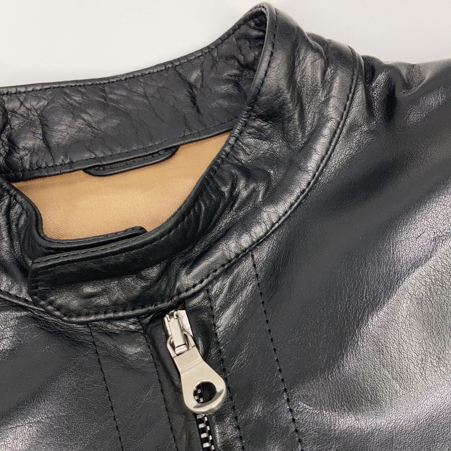 黑色 H-502 马皮 单排扣机车夹克 夹克 44 男士