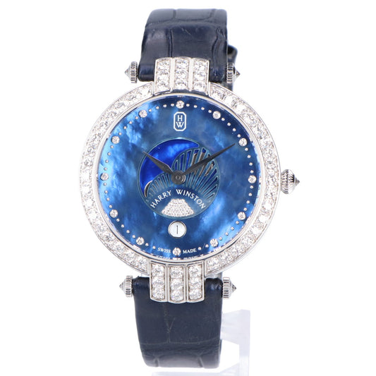 HARRY WINSTON ハリーウィンストン 【磨き済み】PRNQMP36WW002プルミエール ムーンフェイズ 36mm Au750 腕時計