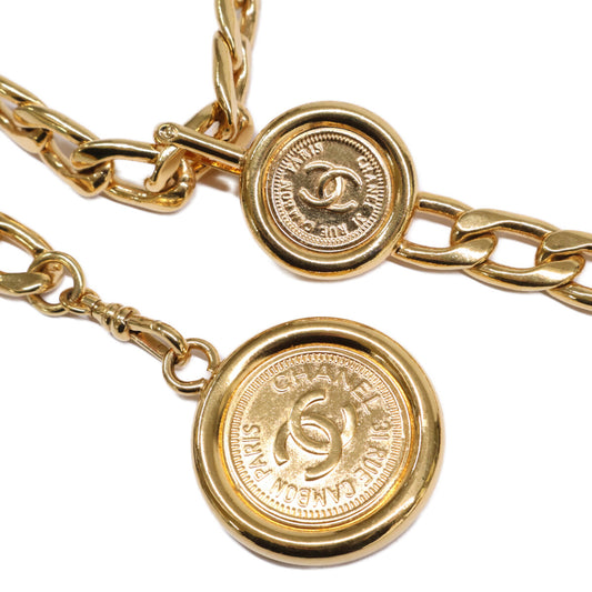 94P COCO Mark Cambon Coin Gold Chain Belt Ladies