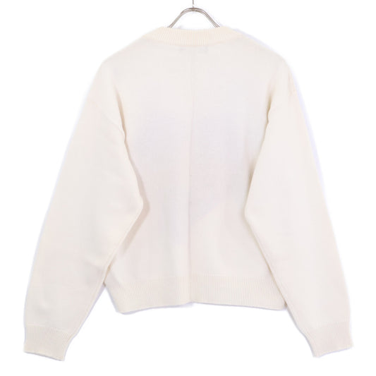 DOLCE&GABBANA ドルチェアンドガッバーナ FX364T アイボリー カシミヤ ハート クルーネックニット トップス
