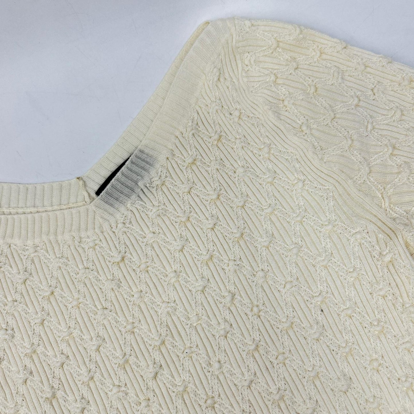 CHANEL シャネル P58467 K07659 クリアココマーク コットン×シルク リブニット トップス