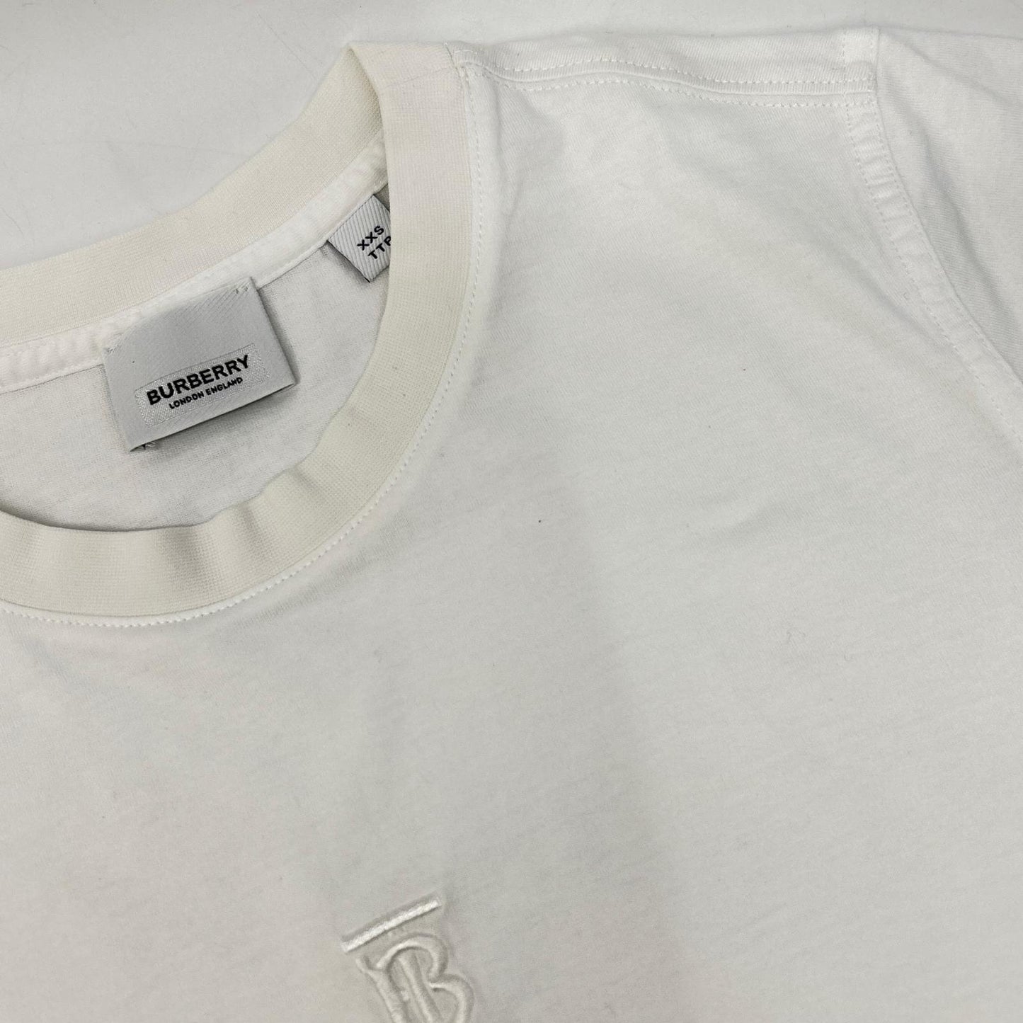 BURBERRY バーバリー リカルド期 8015186 TBロゴ ホワイト クルーネックTシャツ トップス