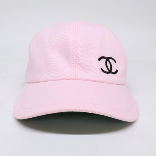 CHANEL 香奈儿 【美品】双C标志 棉/丝 经典棒球帽 帽子