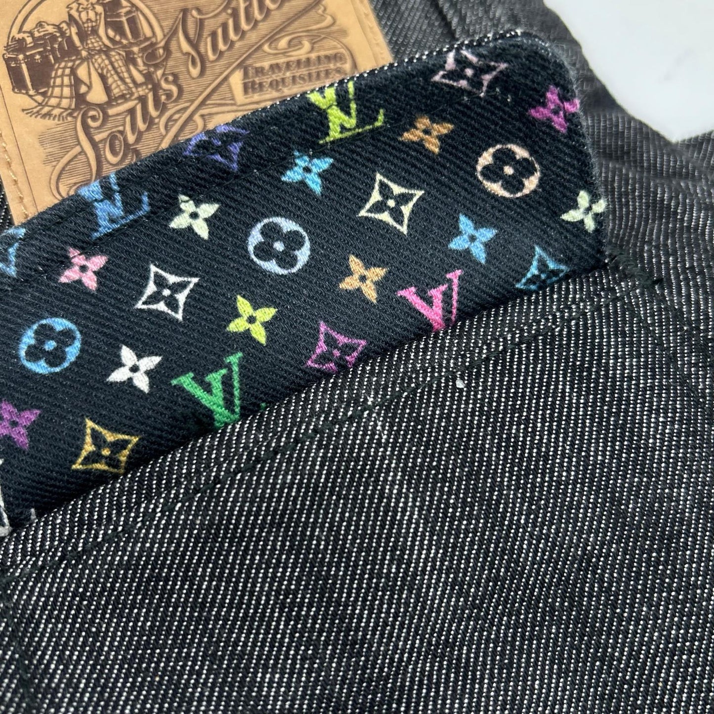 LOUIS VUITTON 路易威登 WOPA26DAZ 09SS 黑色 Monogram 内衬 牛仔短裤 下装