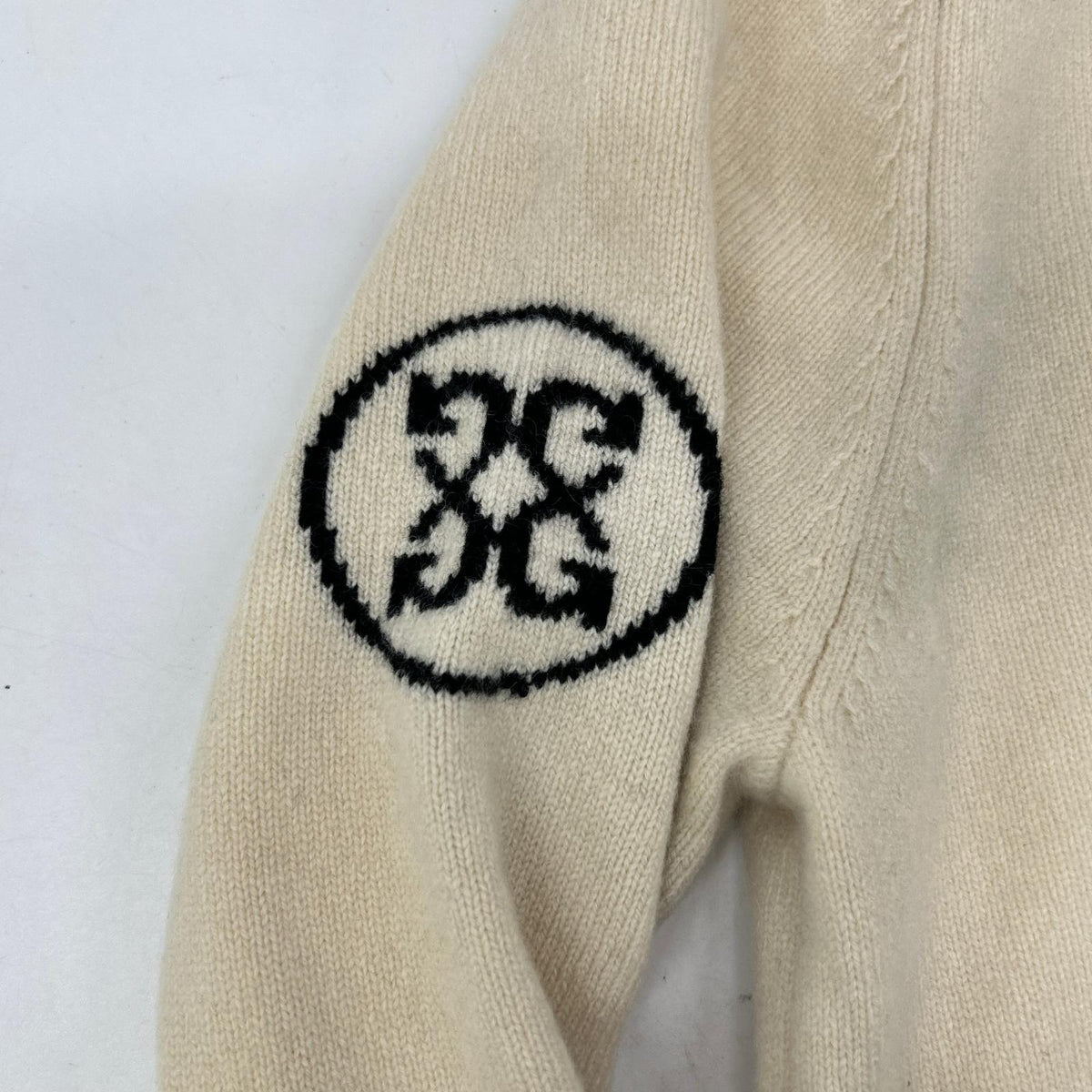 G/FORE ジーフォア Ivory Wool×Cashmere×Silk Logo Knit Top Tops
