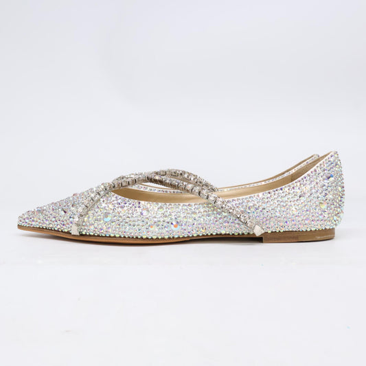 JIMMY CHOO ジミーチュウ 【新品同様】GEBEVI FLAT グリッター フラットシューズ シューズ