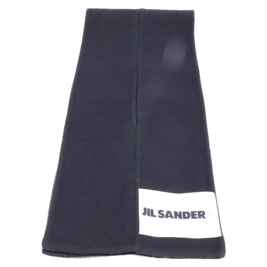 JIL SANDER+ ジルサンダープラス 【美品/国内正規】J47TE0116 J40020 001 ロゴラベル ウール マフラー