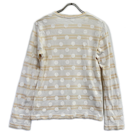 COMMEdesGARCONS COMMEdesGARCONS コムデギャルソンコムデギャルソン(コムコム) RQ-T023 ドット ベージュ ボーダーカットソー トップス