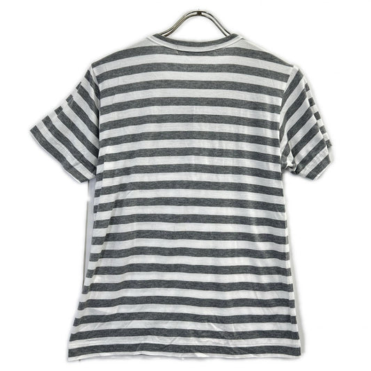 COMMEdesGARCONS COMMEdesGARCONS コムデギャルソンコムデギャルソン(コムコム) RG-T018 グレー×ホワイトボーダーフロントリボンTシャツ トップス