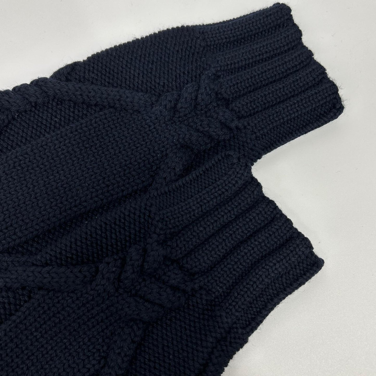 PAOLO PECORA navy crew-neck chunky knit top
