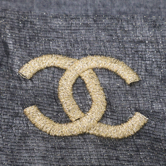 CHANEL シャネル 美品 ゴールドココマーク ラメ アルパカ カシミヤ ショール ストール