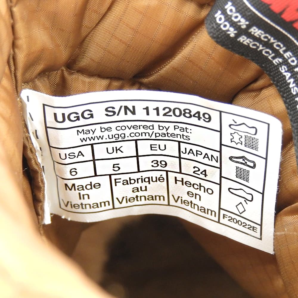 UGG アグ 美品 M クラシック ミニ レースアップ ウェザーブーツ レディース ブラウン 24cm 1120849 シューズ