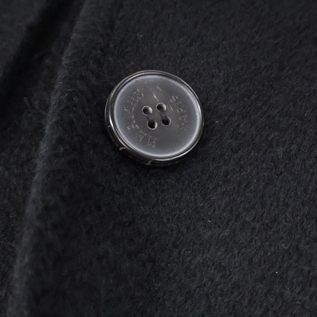 HERMES エルメス Excellent Condition Domestic Authentic Cashmere Belted Stand-Collar Coat Coat