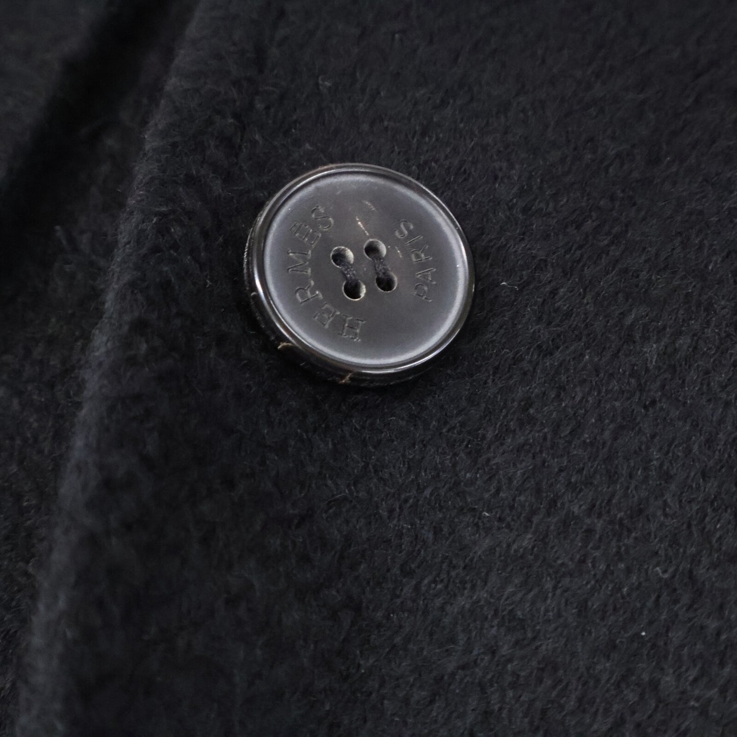 HERMES エルメス Excellent Condition Domestic Authentic Cashmere Belted Stand-Collar Coat Coat