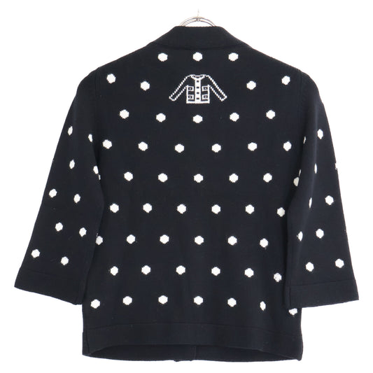 CHANEL シャネル 【国内正規】08A P34287K00935 ドット柄 カシミヤ100% ニットカーディガン トップス
