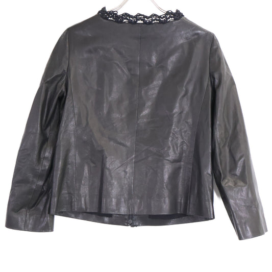 CHANEL シャネル 【美品/国内正規】09A P35592C00082 ラムスキン ノーカラージャケット ジャケット