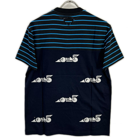 PRADA プラダ UJN330 レーシングデジタルプリント トライアングルロゴ クルーネックTシャツ トップス