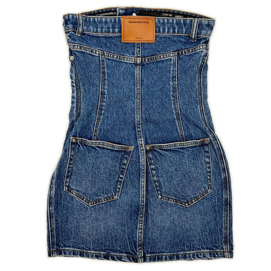 ALEXANDER WANG アレキサンダーワン 4DC3246465 ベアトップ デニム ミニドレス ワンピース ワンピース