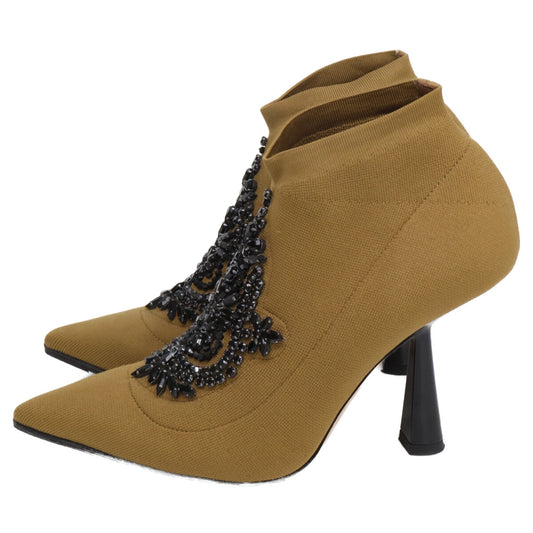 JIMMY CHOO ジミーチュウ 【新品同様】SABER100 ビジュー アンクルソックス ヒールブーツ シューズ