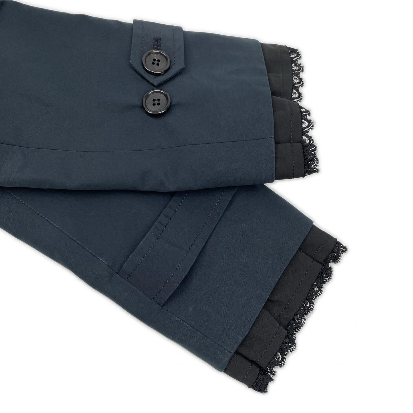 PRADA プラダ 10SS 86540C ネイビー フリルデザイン トレンチコート コート