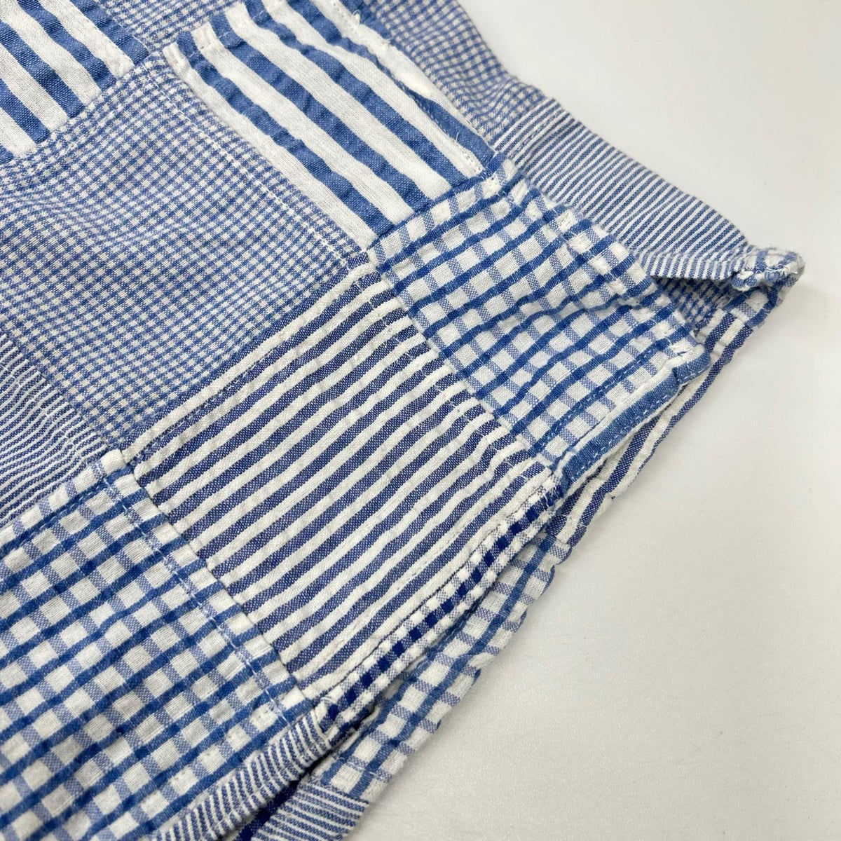 POLObyRalphLauren ポロラルフローレン 26SS クラシックフィット ブルー パッチワーク チェック 半袖シャツ トップス