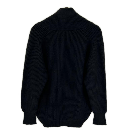ブラック カシミヤ ショールカラー ダブルブレスト ニット トップス
