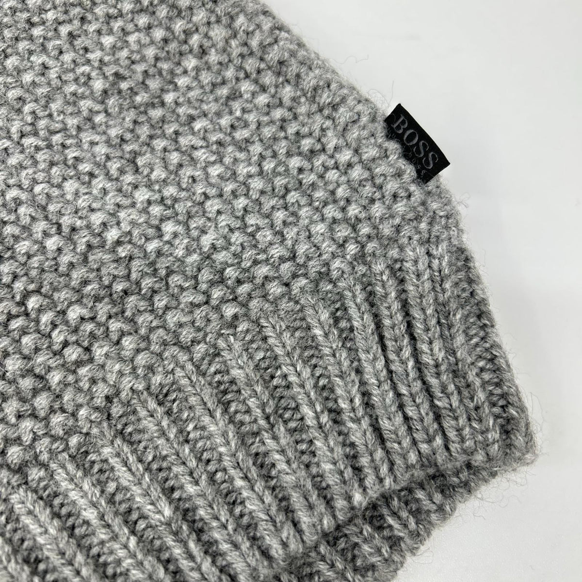 BOSS ボス グレー アルパカ×ウール ショールニット トップス