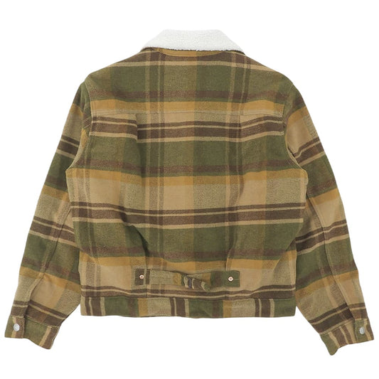LEVI'S リーバイス 新品同様 チェック シェルパ トラッカージャケット メンズ ベージュ系 S A4882 ジャケット