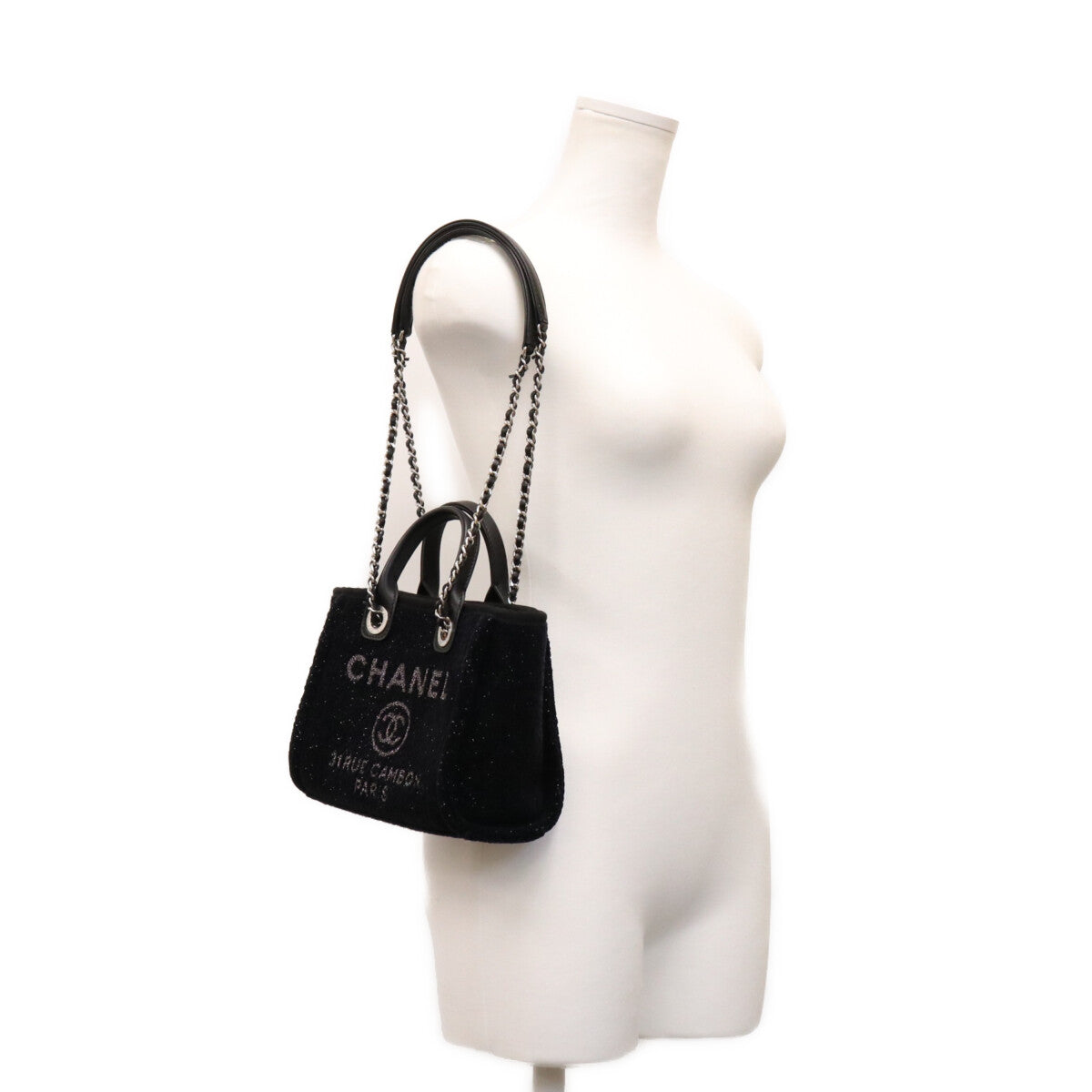 CHANEL シャネル 26-27AW AS6374 黒 ツイード ミニドーヴィル チェーンショルダーバッグ ショルダーバッグ