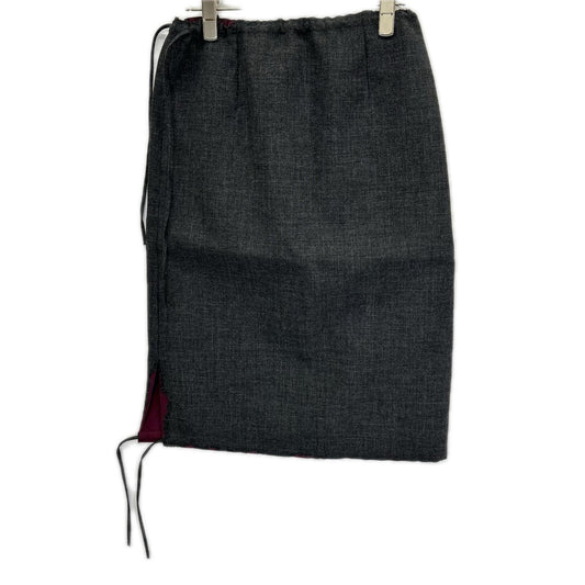PRADA プラダ 26SS P10D7 グレー×ボルドー ドローストリング スカート スカート